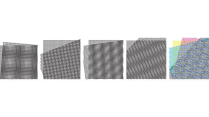 Figure 3.24 - Examples of moiré patterns caused by incorrect halftone screen angles.