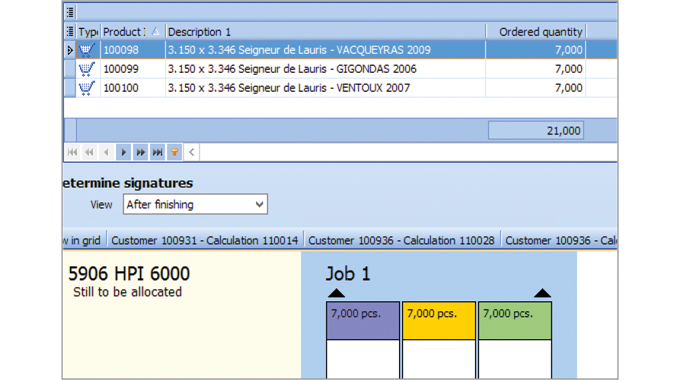 Figure 3.4 Combining labels in lanes, next to each  other to save production switch times (digital or offset). Source- Cerm