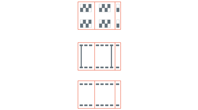 Figure 4.13 Different types of adhesive patterns