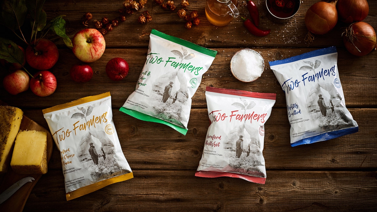 At the end of its service life the pack is fully home compostable and has been designed to break down within 26 weeks, gaining accreditation from TUV (formerly Vincotte) Two Farmers introduces world’s first compostable crisp packet