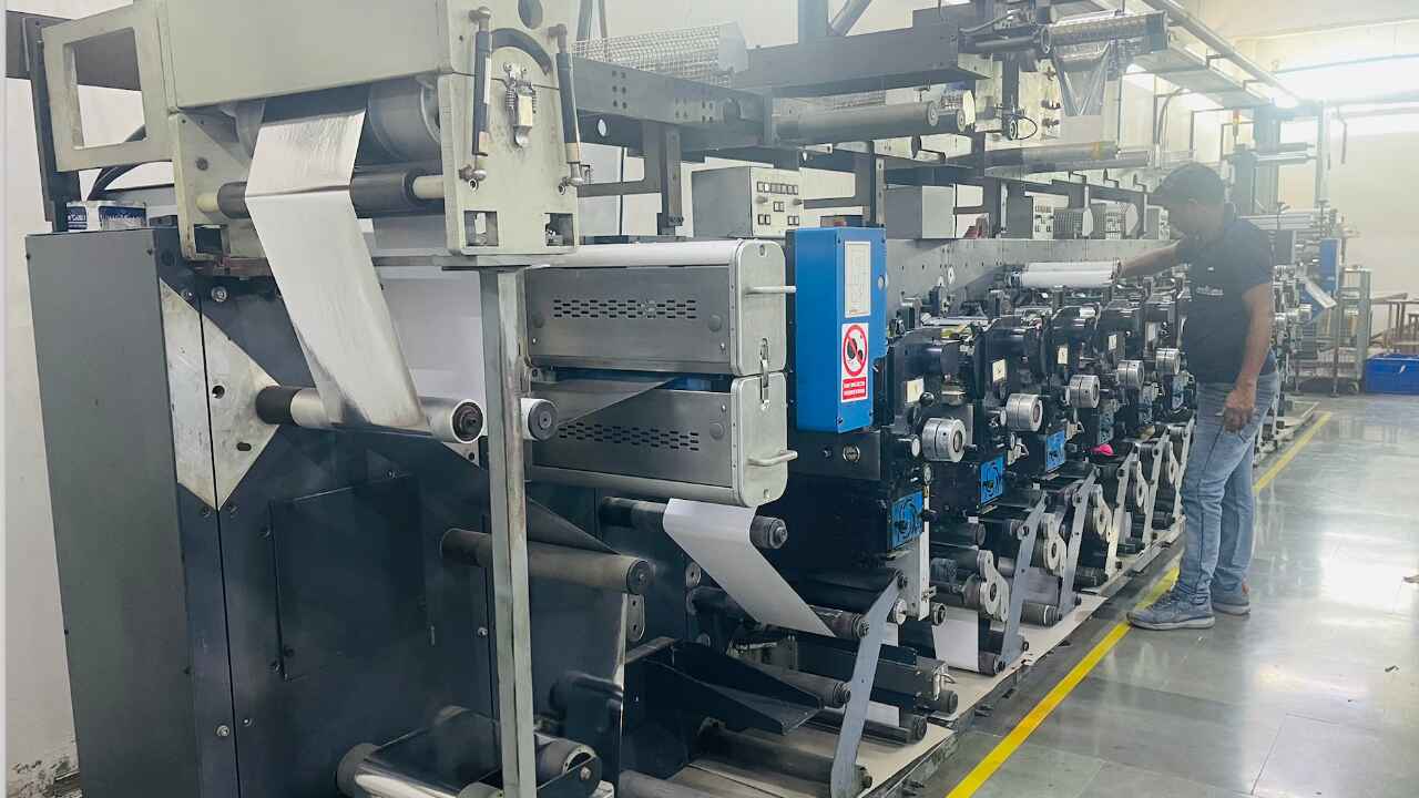NBG flexo press at Kumar Labels