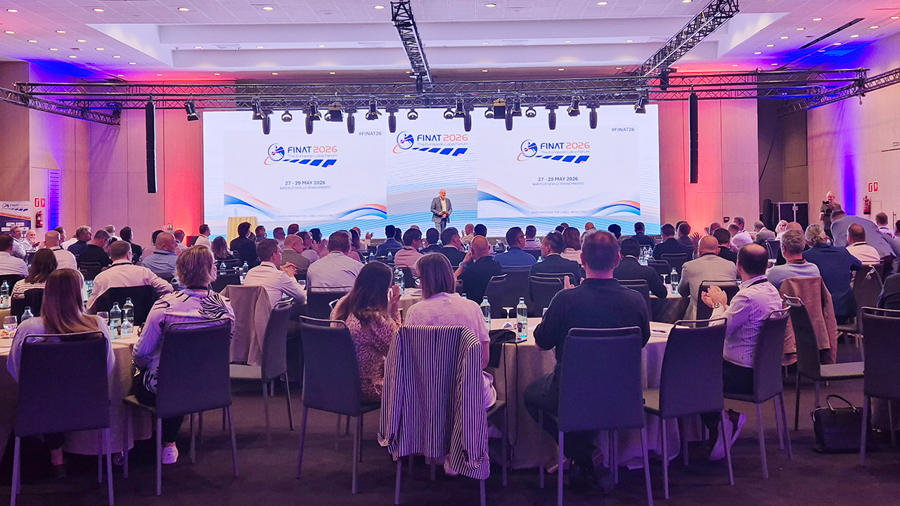 A full room listens to a speaker at Finat ELF 2026