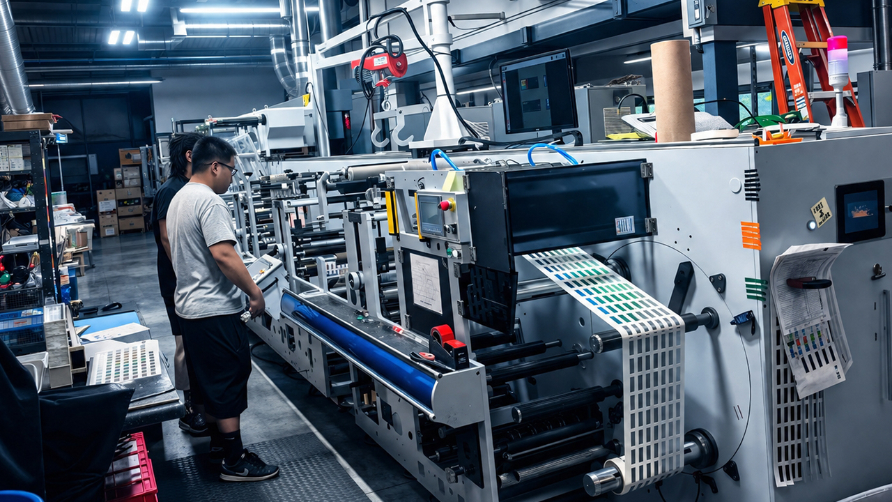 An operator stands beside a Weigang press