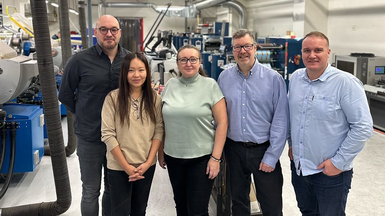 L-R Boris Malec, head of technology & DTP at Purgina; Jade Grace, MD Loupe Global; Dana Kilárská, Andy Thomas-Emans, Radovan Kilarsky