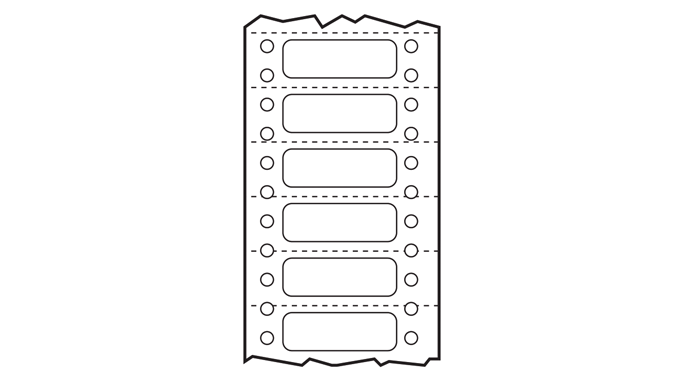 Figure 4.8 - Sprocket hole punched and perforated computer labels
