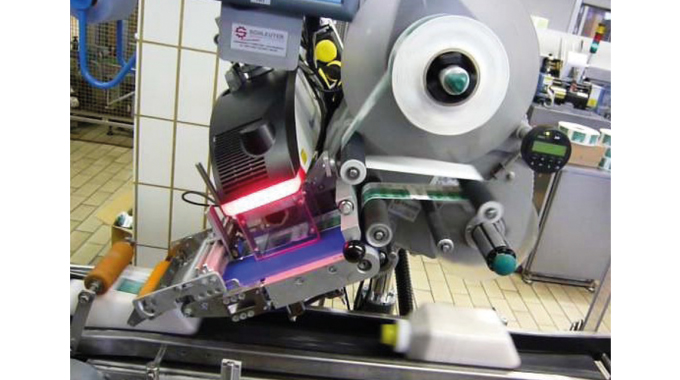 Figure 6.8 - Shows a 10 watt laser printing on to Catchpoint linerless labels