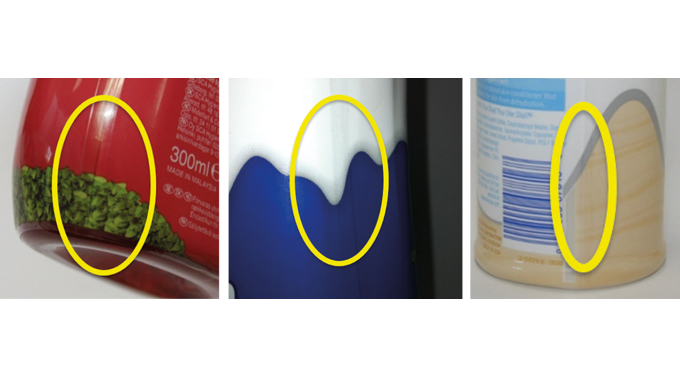 Figure 7.12, 7.13 and 7.14 Sleeved containers where the label designer achieved perfect graphic alignment in the seam area © 2017 Accraply, Inc