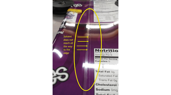 Figure 7.29 A seam where the solvent has not fully reached to the edge © 2017 Accraply, Inc