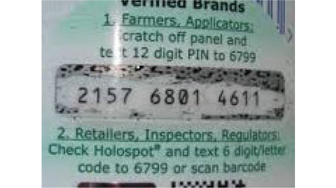 Figure 8.6 - Shows the use of a scratch off protected code that can be used to check authenticity. The scratch off feature preserves the integrity of the code to ensure ‘one time’ use