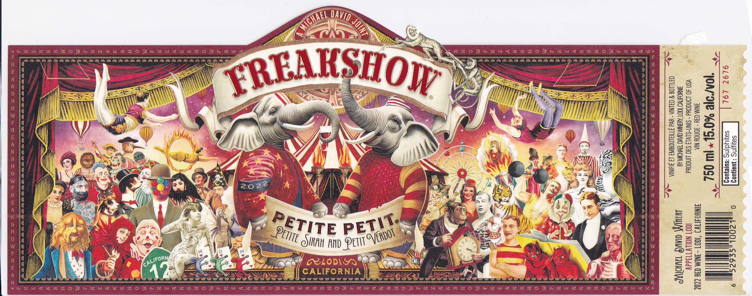 Multi-Colour Corporation Americas won the offset litho category for its Freakshow Petite Petit wine label.