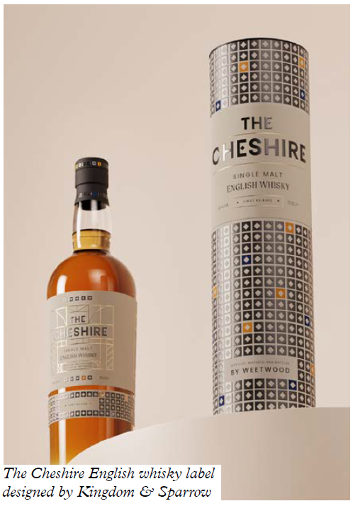 The Cheshire English whisky label designed by Kingdom & Sparrow