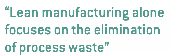 “Lean manufacturing alone focuses on the elimination of process waste”