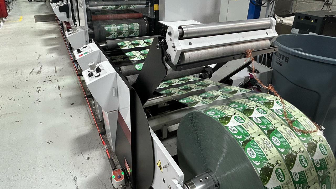 labels on the Mark Andy press
