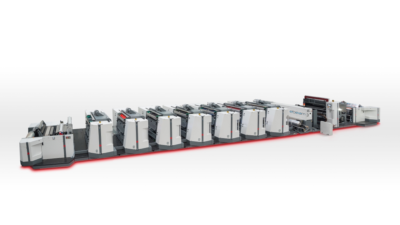 Varyflex V2 Offset is a press for flexible packaging and carton printing that is available in 670mm (26in) and 850mm (33in) widths