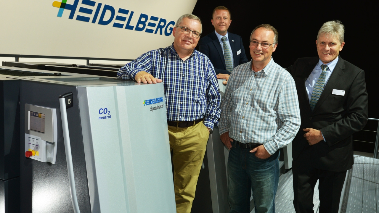 Pictured (from left): Andrew Young (Tipografic); Martin Rimmer (Heidelberg UK); Jeff Cornell (Tipografic); and Jim Todd (Heidelberg UK)
