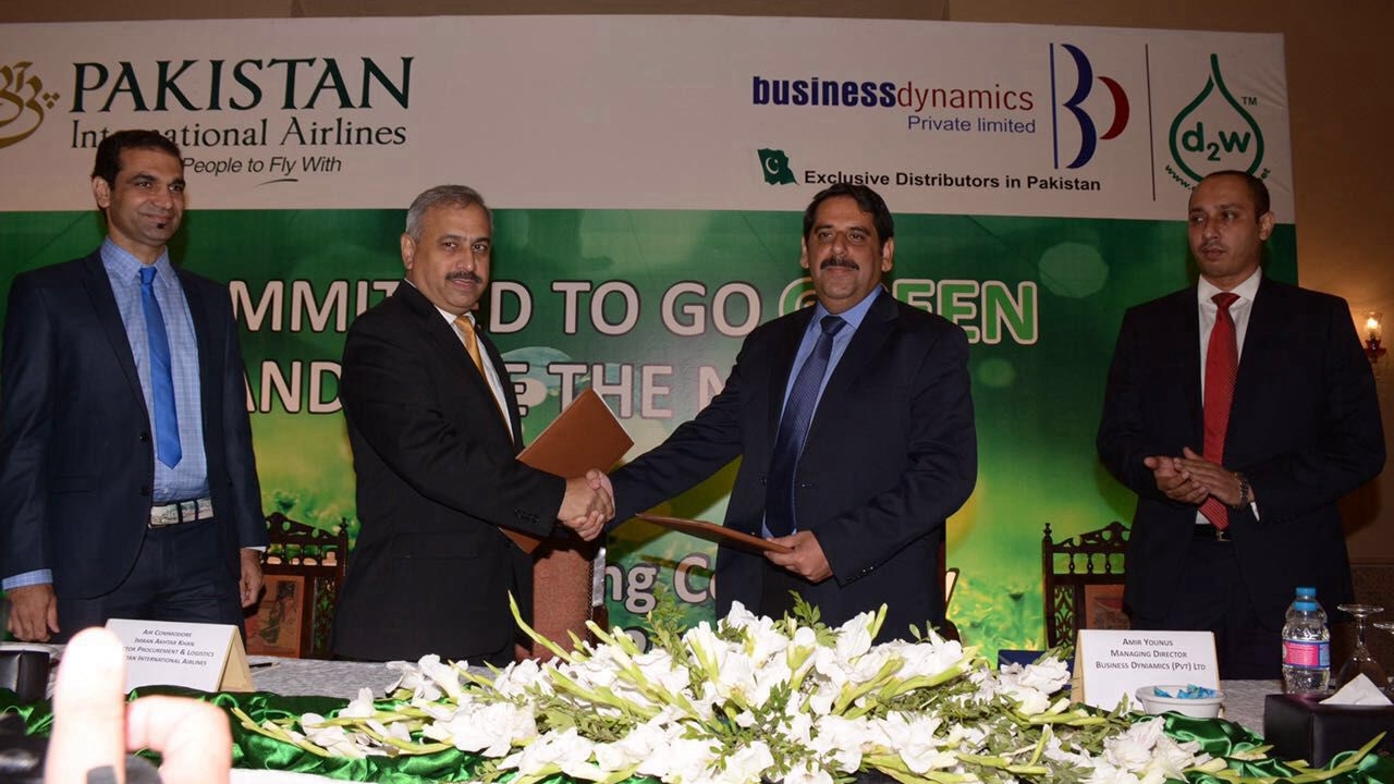 Air Commodore Imran Akhtar, PIA director of procurement and logistics, signed the contract with Business Dynamics managing director Amir Younus at a ceremony held in Islamabad on June 6