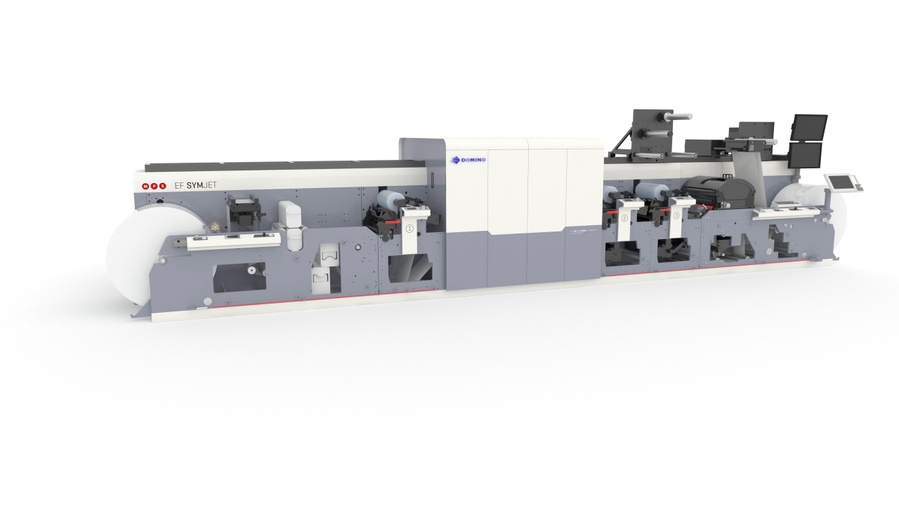 he MPS EF Symjet combines the automated MPS EF platform and the Domino N610i 7-color digital UV inkjet label press he MPS EF Symjet combines the automated MPS EF platform and the Domino N610i 7-color digital UV inkjet label press