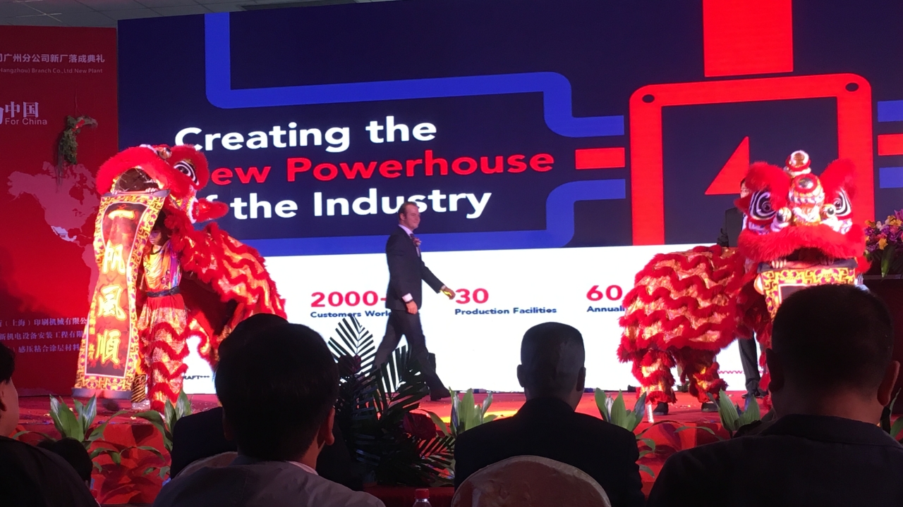 Adrian Tippenhauer, CEO All4Labels, opens Guangzhou plant