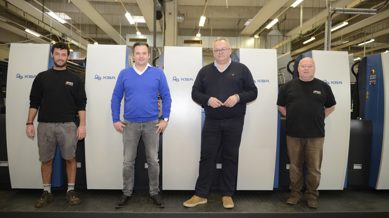 Pictured (from left): Eberle Druck printer Christoph Paver, plant manager Marco Resch, production manager Friedrich Kriwetz and print manager Günther Smola Pictured (from left): Eberle Druck printer Christoph Paver, plant manager Marco Resch, production manager Friedrich Kriwetz and print manager Günther Smola