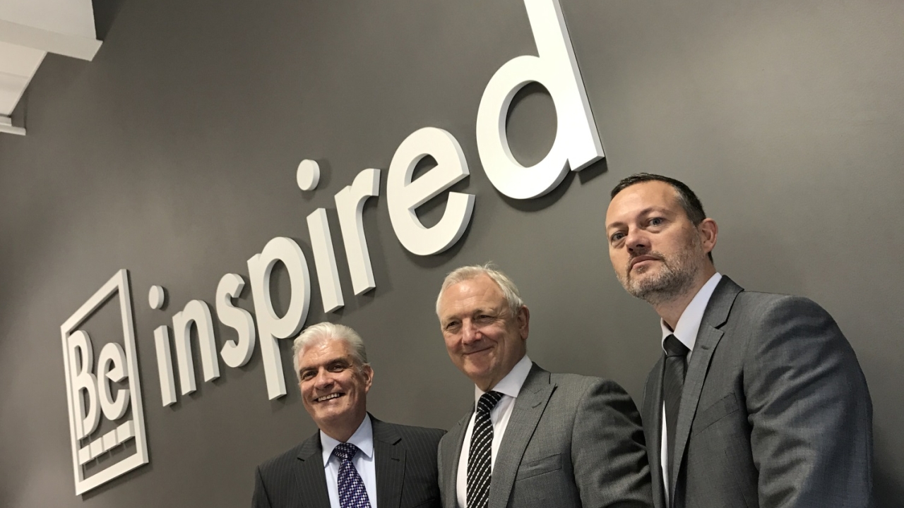 Pictured (from left): Beatus Cartons chairman Steven Lord; KBA UK area sales manager, sheet-fed presses, Peter Banks; Beatus Cartons managing director Clive Stinchcombe