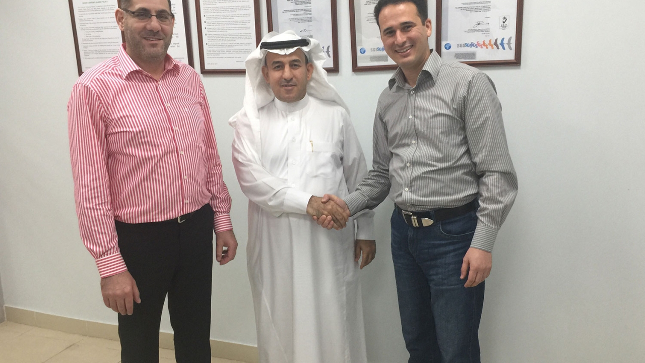 Pictured (from left): Abdalah Al-Hareri, general manager of Al-Kharafi Saudi Arabia; Baker Al Nasser, Salman Group general manager; Noureddine Amalou, MENA sales manager at Koenig & Bauer