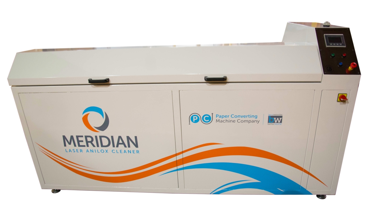 Formerly known as the Graphbury laser anilox cleaner, Meridian uses a laser to clean anilox cells by vaporizing deposited particles inside of the cells