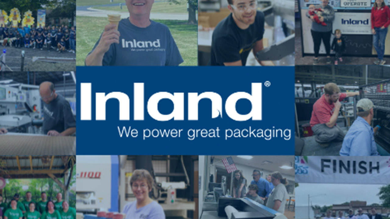 Inland logo surrounded by images of staff