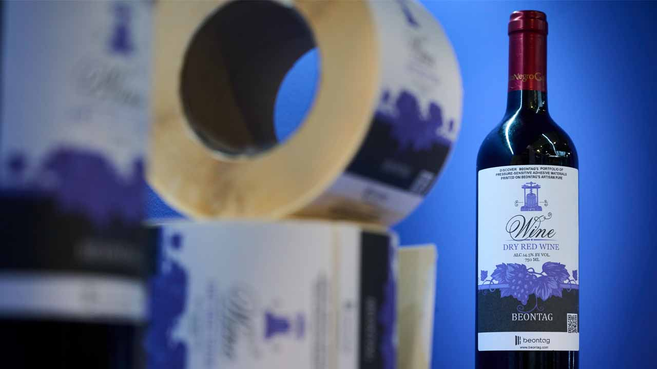 Labels showcased at Beontag stand during Labelexpo Europe 2025