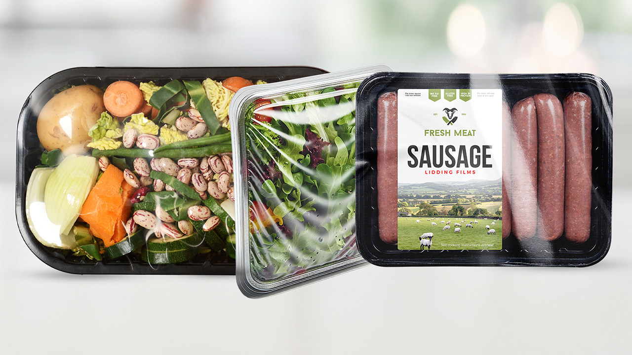 The anti-fog transparent BOPET lidding films on a few different food packages