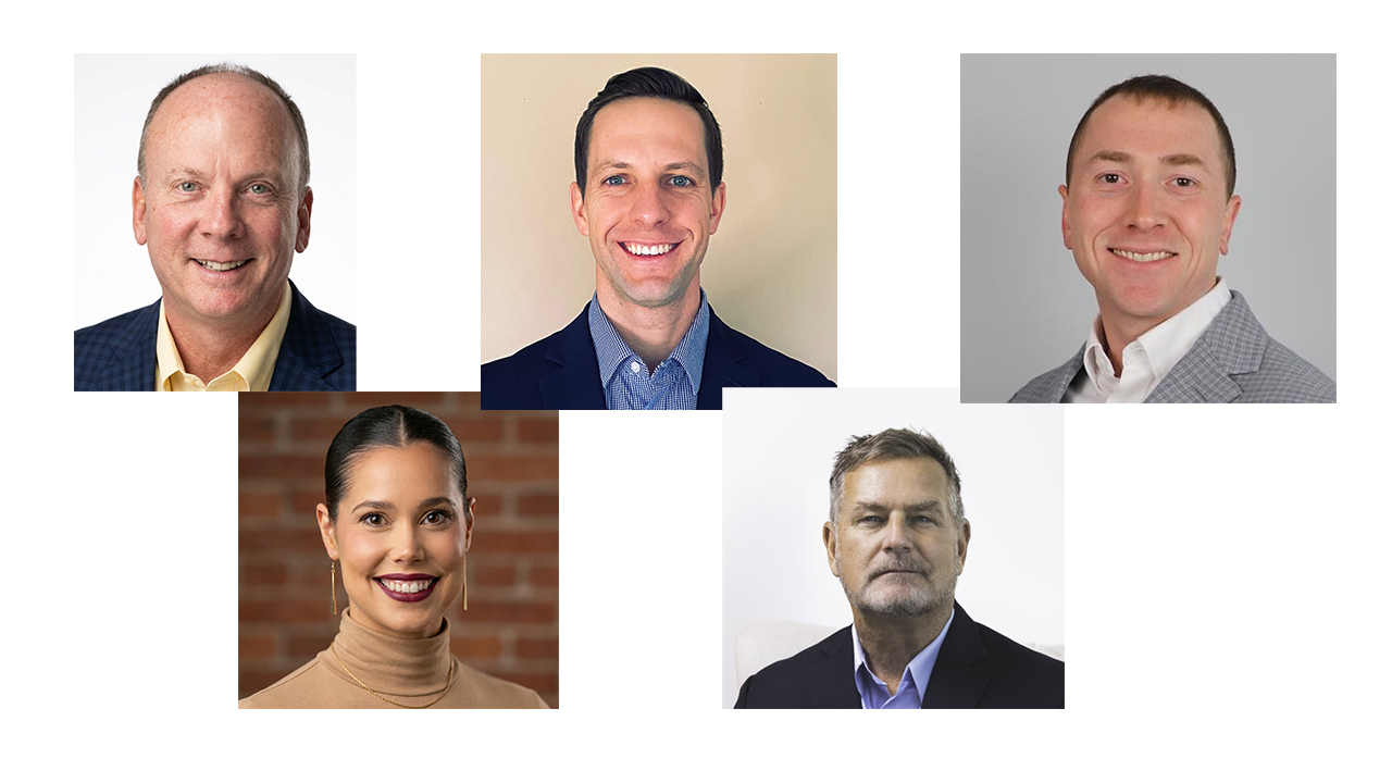 L-R: Steven Haedrich, president of New York Label & Box Works; Katie Harrington, senior marketing manager at Winpak; Tyler Matusevich, sustainability director at Brook + Whittle; Corey Reardon, president and CEO of AWA Alexander Watson Associates; David Totten, director of innovation at Nosco.  