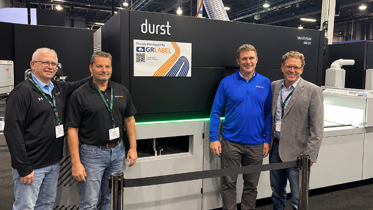 Ron Kozal, estimating; Scott Dobrowolski, director of continuous improvement; Trent Bremer, director of finance and operations; and Bill Bergstrom, president of GRLabel, at Loupe Americas 2026.