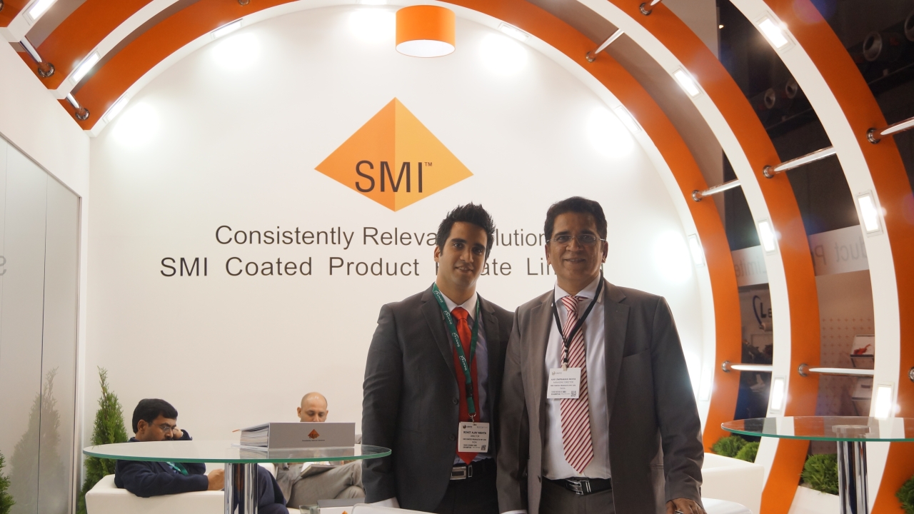 Ajay and Rohit Mehta of SMI Coated Products at Labelexpo Europe 2013 