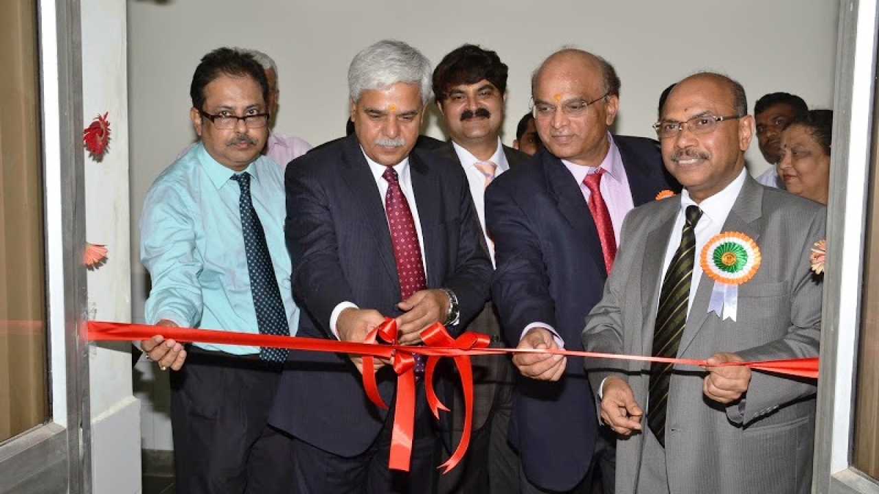 Dr N C Saha (extreme right) with other dignitaries inaugurating the Technology Innovation Center in Mumbai 