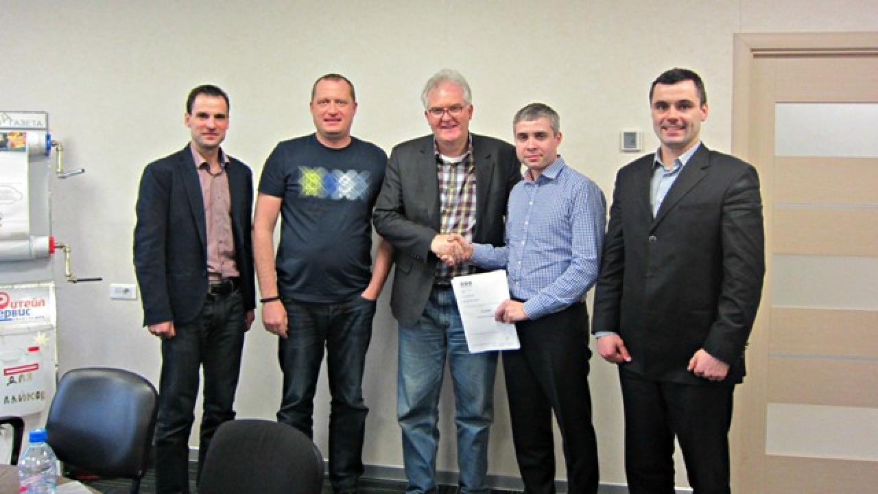 Pictured (from left): Dmitry Malikov, Ogard sales Manager; Pavel Starcev, the main owner of Impress’ Erik Blomjous, MPS area sales manager; Konstantin Kokin, Impress managing director; Andrey Bezhovets, Impress co-owner Pictured (from left): Dmitry Malikov, Ogard sales Manager; Pavel Starcev, the main owner of Impress’ Erik Blomjous, MPS area sales manager; Konstantin Kokin, Impress managing director; Andrey Bezhovets, Impress co-owner