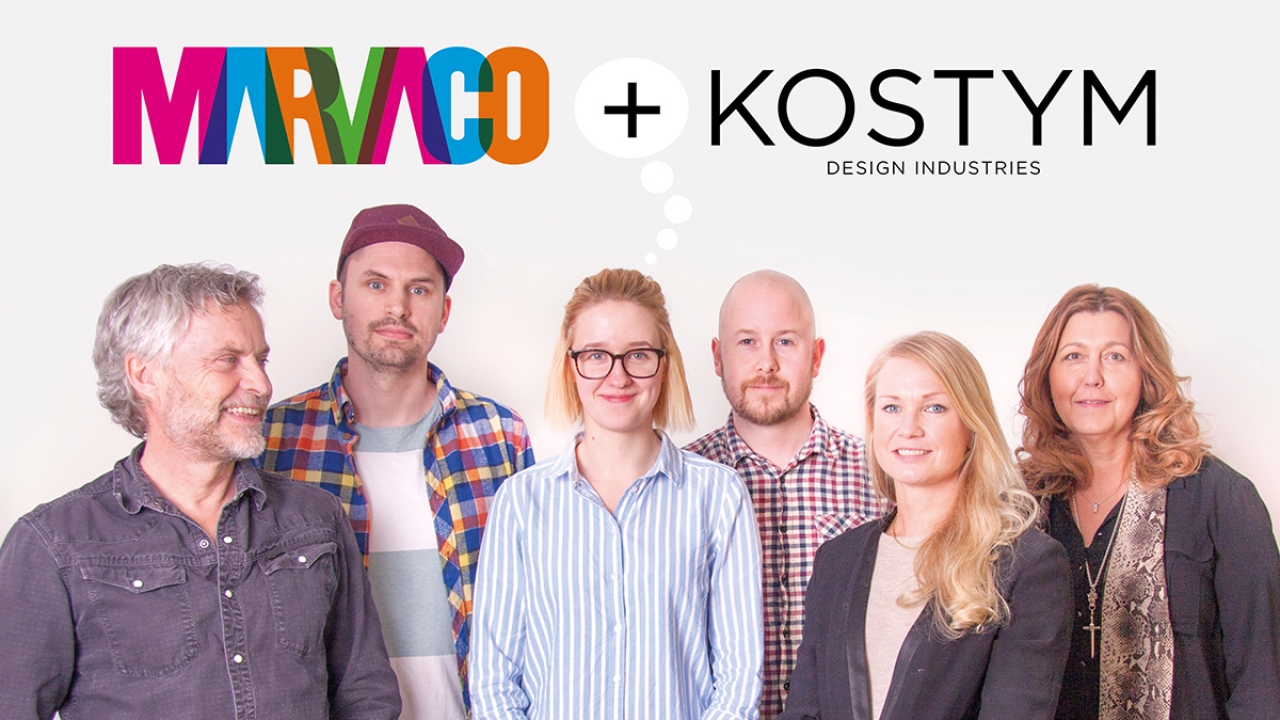 Pictured (from left): The Kostym team – design director Olle, production manager Ludwig, graphic designer Bea, packaging designer Frans, packaging development manager Madelene and managing director Helén 
