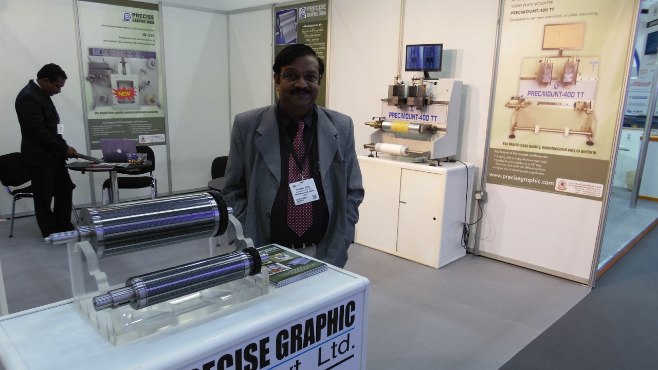 Sanjeev Atre, Precise Graphic India chairman and managing director, on the company’s stand at Gulf Print & Pack 2015