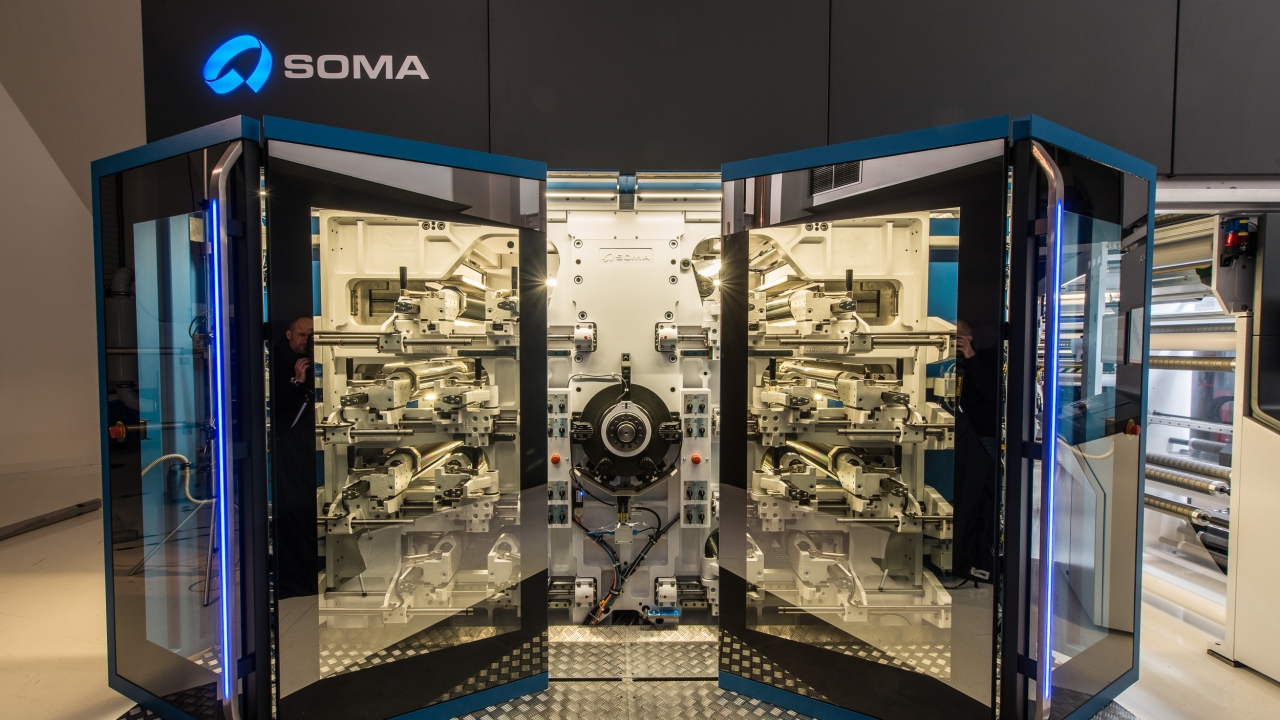 The Soma Optima 820 CI flexo press will be running on the show floor at Labelexpo Europe 2015