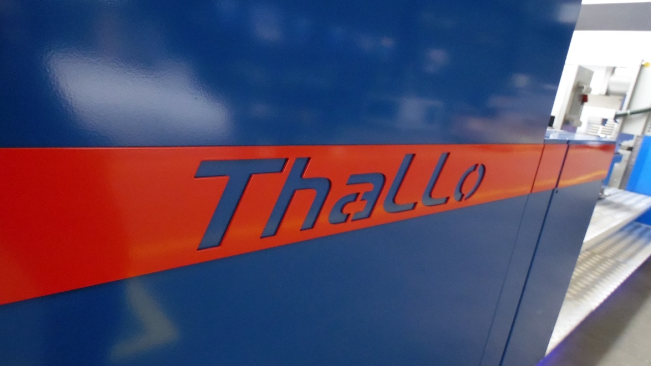 DG press has presented a hybrid 7-color Thallo variable repeat web offset printing press featuring its latest developments