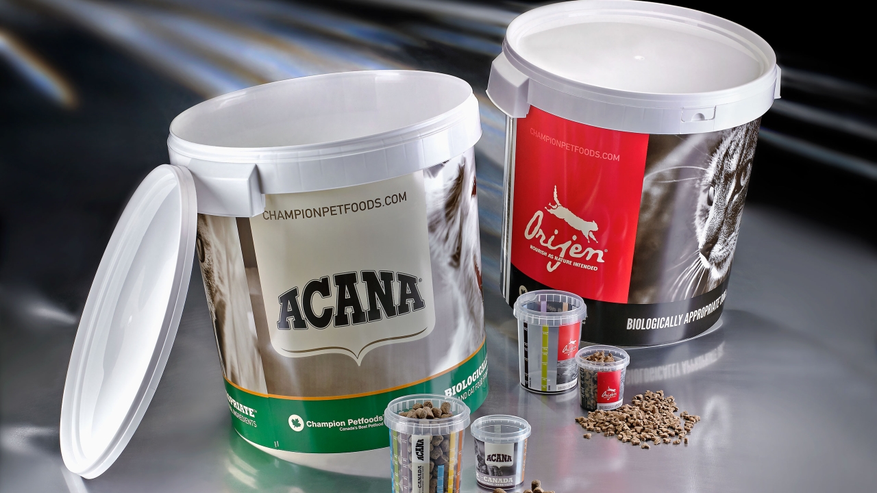 RPC Superfos has supplied Canada’s Champion Petfoods with pots and pails to help promote its products, with free measuring cups and storage pails available to customers worldwide