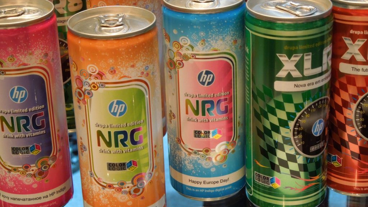 Color-Logic and HP combine for drink can shrink sleeve Color-Logic and HP combine for drink can shrink sleeve