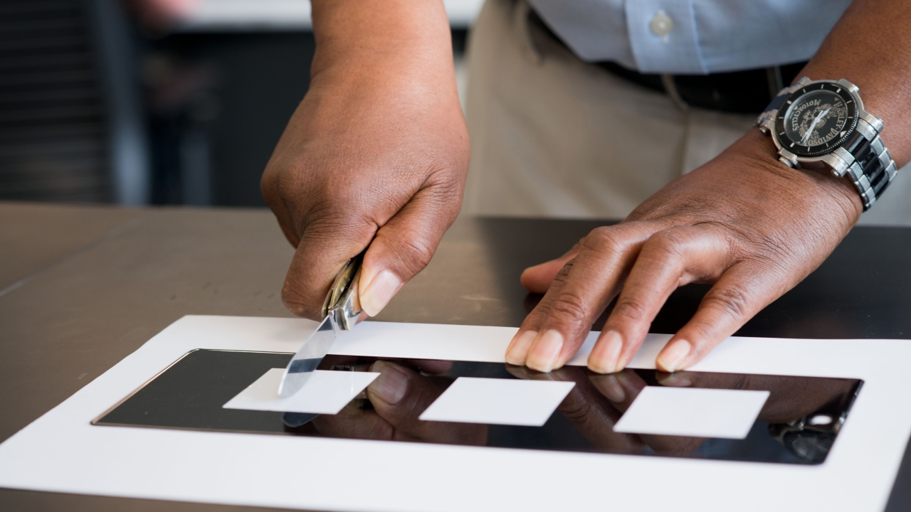 Defacement is one of many tests conducted in Avery Dennison's global client services laboratory 