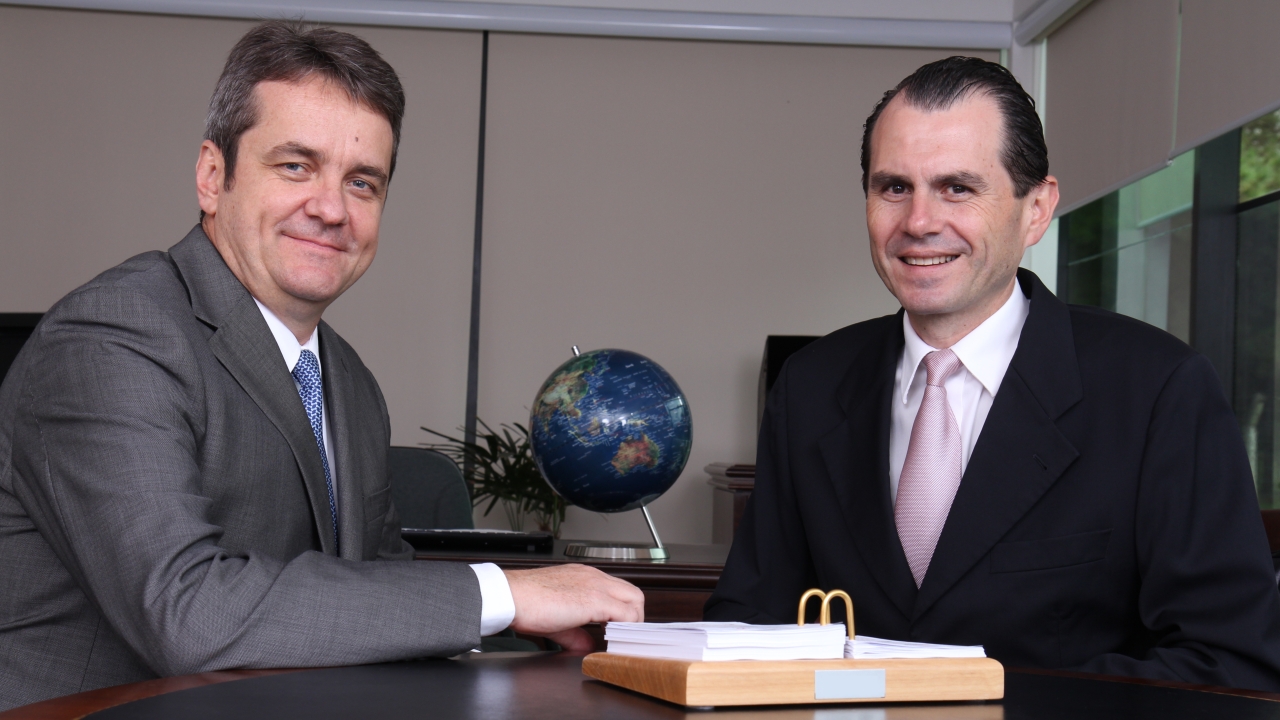 L-R: Brazil's Baumgarten leaders Fernando Gabel, managing director, and Ronaldo Baumgarten Jr, chairman