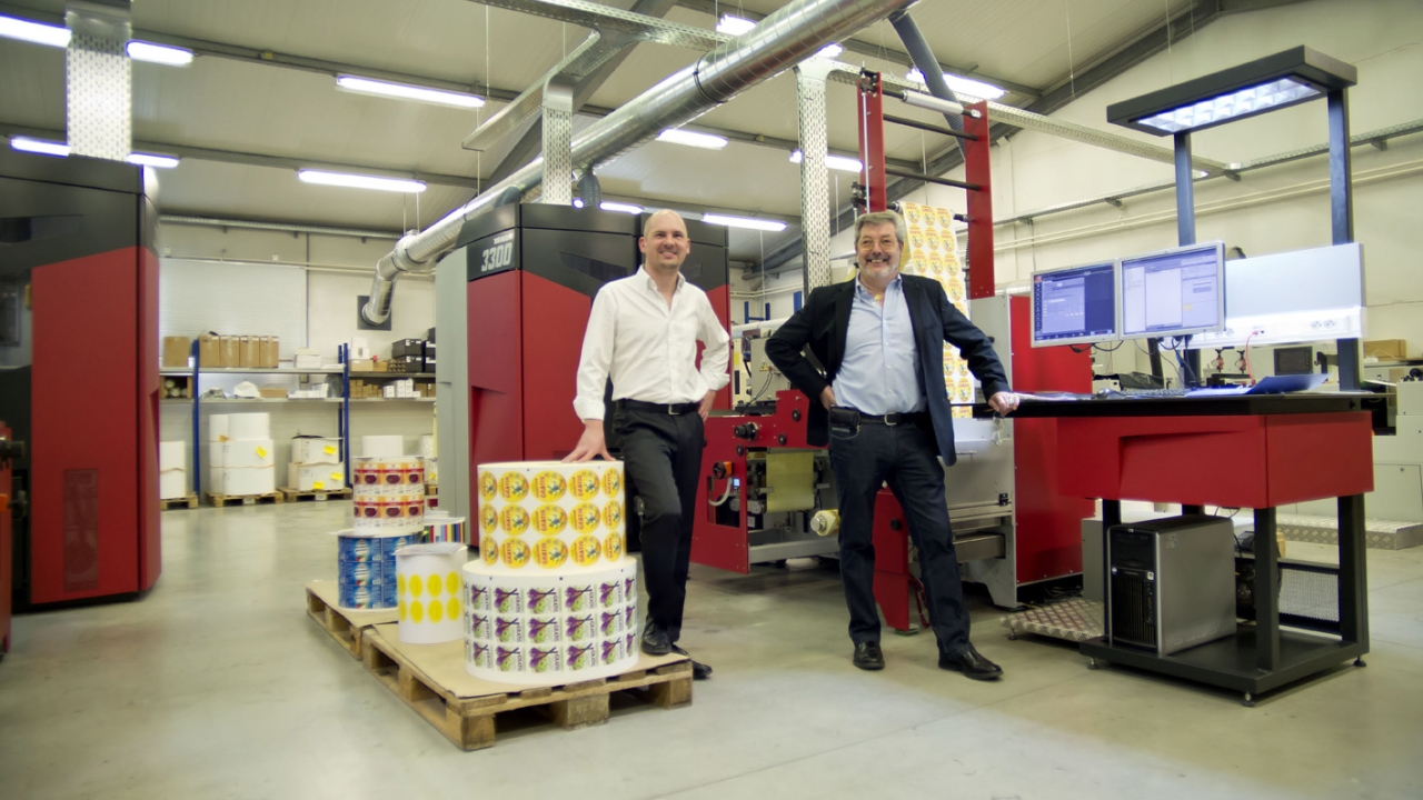 Pascal Peters (left) and his father Jean-Marie Peters have moved Label'Or into the world of digital label printing, and recently purchased a second Xeikon 3300
