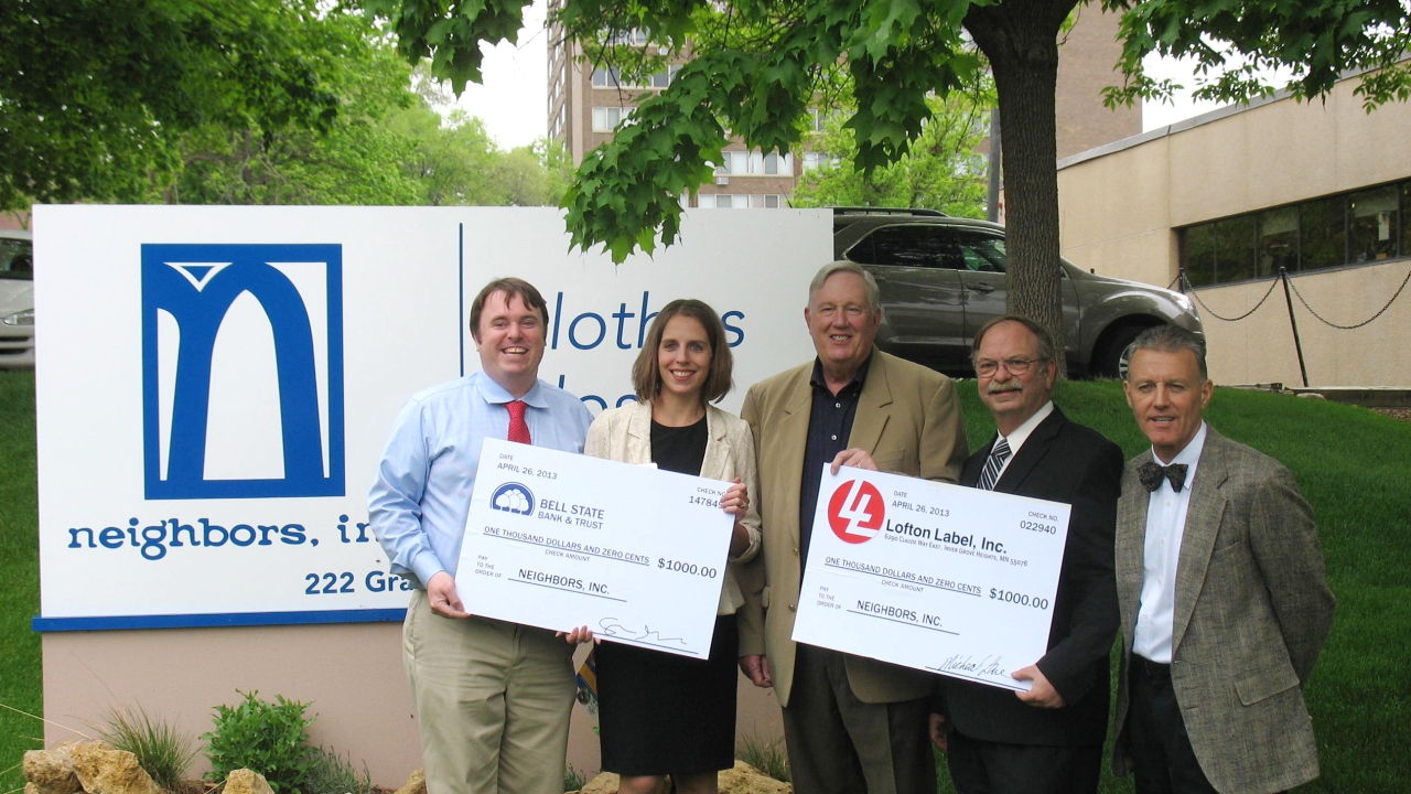 Lofton Label matched cash donation from Bell State Bank & Trust Lofton Label matched cash donation from Bell State Bank & Trust