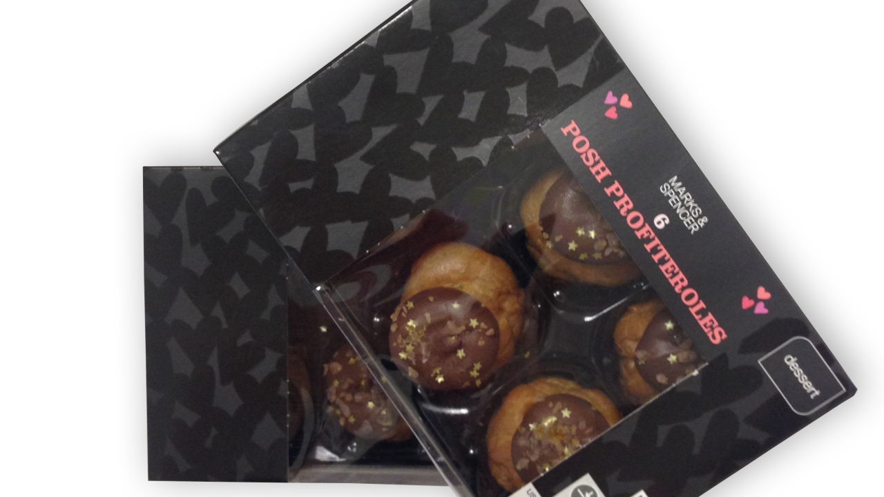 The project for retailer Marks & Spencer (M&S) involved producing specially developed cartons for Posh Profiteroles, part of the M&S Valentine’s Day dine-in meal deal The project for retailer Marks & Spencer (M&S) involved producing specially developed cartons for Posh Profiteroles, part of the M&S Valentine’s Day dine-in meal deal