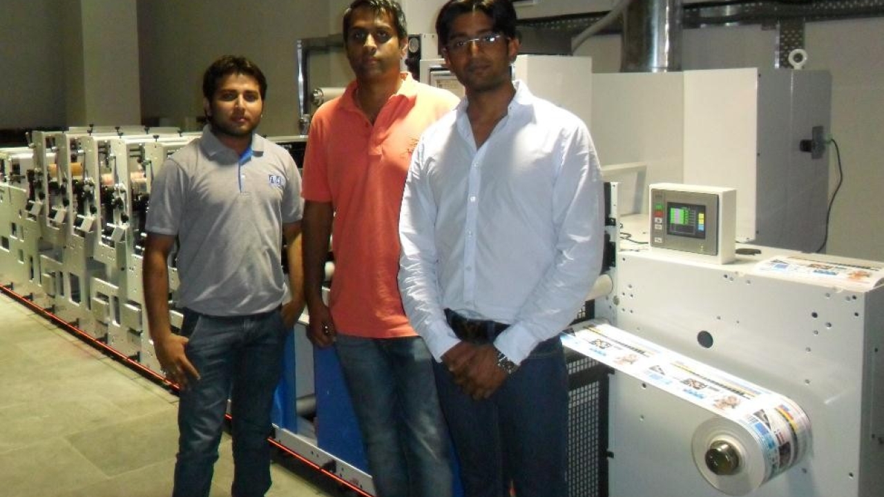 Ishu Goyal and Shivraj Singh, directors of Red Packaging Solutions with Vipul Ruhella, service engineer from Flexo Image Graphics Ishu Goyal and Shivraj Singh, directors of Red Packaging Solutions with Vipul Ruhella, service engineer from Flexo Image Graphics