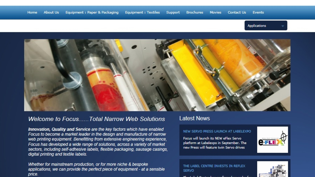 Focus Label Machinery joins Alpha-Cure, Mercian Labels and Domino in enhancing its web presence
