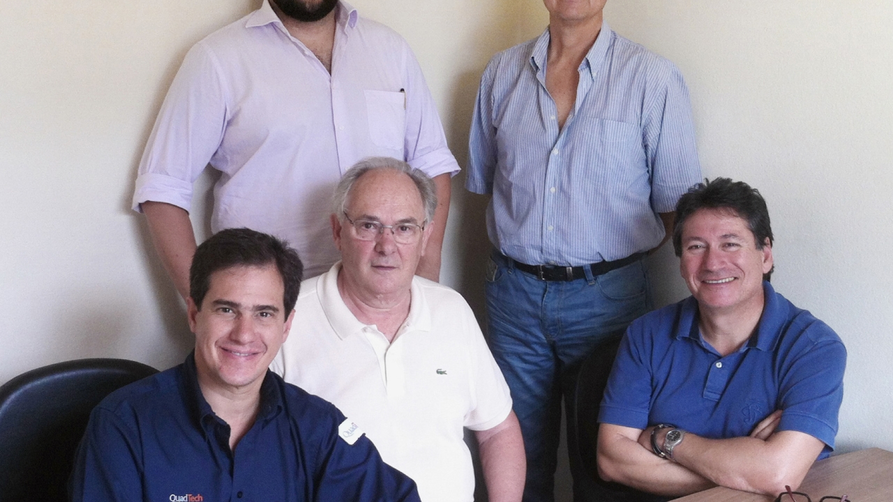 Pictured (from left): QuadTech sales manager for Latin America José Carlos Valverde is joined by Caltronic’s Vitor Caldana, Wilson Caldana, Danilo Vidal and Jorge Maldonado