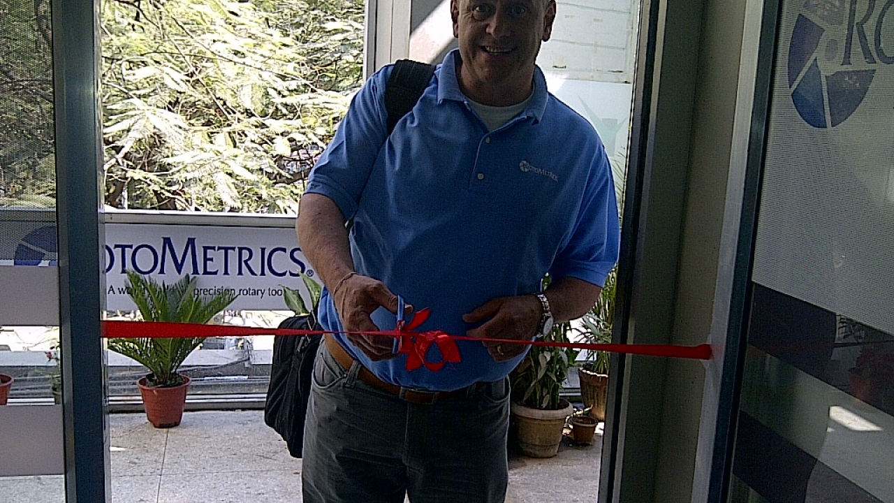 Shaun Pullen, general manager, Asia at RotoMetrics, opens the new office in Mumbai