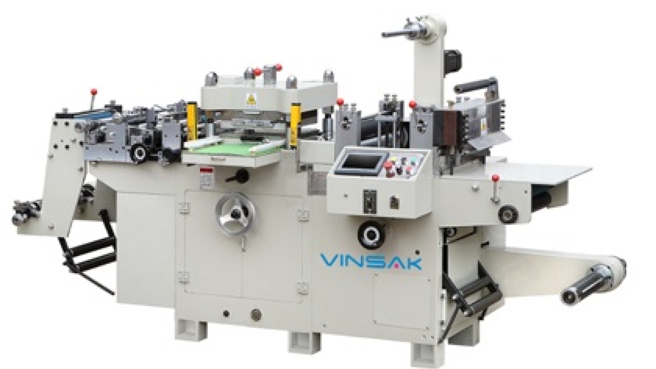 The Vinsak LFD350 provides a wide range of applications, including die-cutting, creasing, perforating, kiss-cutting, combined embossing and hot foiling, and hologram stamping The Vinsak LFD350 provides a wide range of applications, including die-cutting, creasing, perforating, kiss-cutting, combined embossing and hot foiling, and hologram stamping